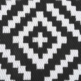 Tapete de exterior Ø200 cm ARAKIL PP branco e preto