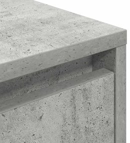 Mesa de cabeceira com luzes LED 38x34x50 cm cinzento-cimento