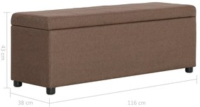 Banco c/ compartimento de arrumação 116 cm poliéster castanho