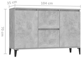 Aparador 104x35x70 cm derivados de madeira cinza cimento