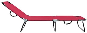 Espreguiçadeira Dobrável 2 pcs Portátil Vermelha Tecido Oxford 600D