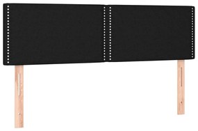 Cabeceira de cama c/ luzes LED tecido 144x5x78/88 cm preto