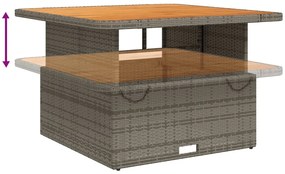 2 pcs conjunto sofás de jardim c/ almofadões vime PE cinzento