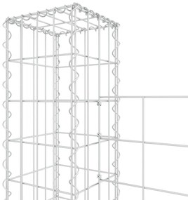 Cesto gabião em forma de U c/ 4 postes 380x20x150 cm ferro