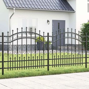 vidaXL Cerca de jardim Cinzeto 140 cm Aço com Revestimento em Pó