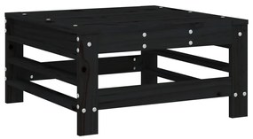 3 pcs conjunto lounge de jardim madeira de pinho maciça preto