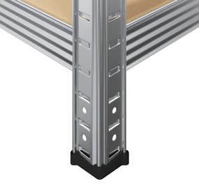 Prateleiras de armazenamento de 5 camadas 2 pcs aço prateado