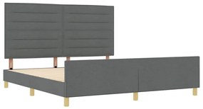 Cama vidaXL Cinza Escuro 180x200 cm Tecido