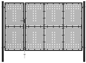vidaXL Portão de jardim 350x150 cm aço preto