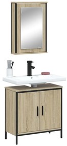 vidaXL 2 pcs conj. móveis casa banho derivados madeira carvalho sonoma