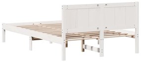 Estrutura de Cama Branca de Madeira de Pinho Branca