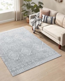 Tapete Boho 160 x 230 cm felpudo cinzento