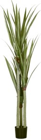 HOMCOM Planta Artificial de Mandioca Planta Artificial com 39 Folhas Realistas para Decoração em Casa Ø17x190 cm Verde