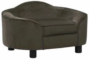 Sofá para cães 67x47x36 cm pelúcia cinzento-escuro