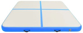 Colchão de ginástica insuflável c/ bomba 200x200x10 cm PVC azul