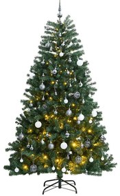 vidaXL Árvore Natal artificial articulada c/ 300 luzes LED+bolas 180cm