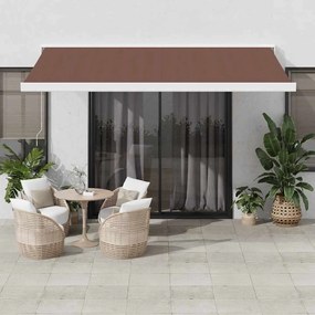 vidaXL Toldo retrátil automático 400x300 cm castanho