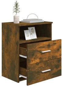 Mesa de cabeceira 50x32x60 cm cor carvalho fumado