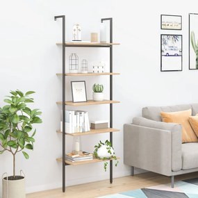 vidaXL Unidade 5 prateleiras 64x35x185 cm castanho-claro e preto