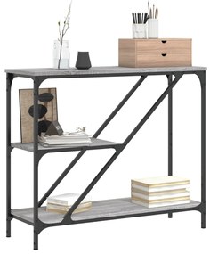 Mesa consola 88,5x30x75 cm derivados de madeira cinzento sonoma