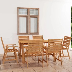 vidaXL 7 pcs conjunto de jantar para jardim madeira de acácia maciça