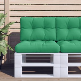 314488 vidaXL Almofadões para móveis de paletes 2 pcs tecido verde