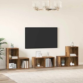 Conjunto de Estantes para TV 6 pcs Madeira Antiga