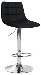 Banco de bar Jerry em couro sintético com estrutura cromada 87-108,5 x 43 x 46,5 cm Preto