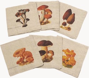 Guardanapos de linho Mushrooms, conjunto de 6
