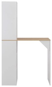 Mesa de bar com armário 115x59x200 cm branco