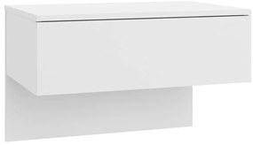 Mesas de cabeceira montagem na parede 2 pcs branco brilhante