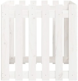 Vaso de jardim c/ design cerca 60x60x60 cm pinho maciço branco