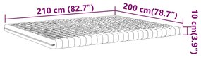 Colchão de espuma 200x210 cm 7 zonas dureza 20 ILD branco