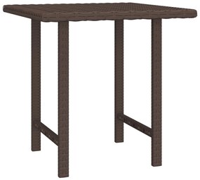 Mesas de apoio 3 pcs vime PE castanho
