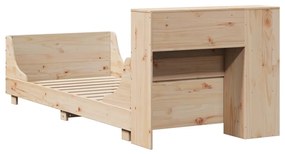 Cama sem colchão 75x190 cm madeira de pinho maciça
