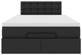 Estrutura de cama otomana com colchão 120x200 cm preta