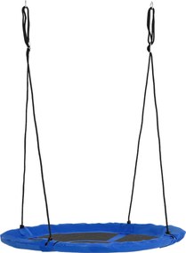 Baloiço redondo Ø 110 cm 4 argolas incluídas Metal com revestimento epóxi Oxford Alta densidade Azul