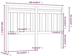 Cabeceira de cama 166x4x100 cm pinho maciço