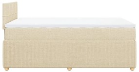 Cama boxspring com colchão 120x190 cm tecido cor creme