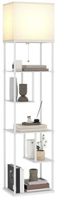 Candeeiro de Pé com Prateleiras Brilho e Temperaturas de Cor Ajustáveis 3000K-6500K e Temporizador 40x29x171 cm Branco