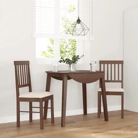 Cadeiras de jantar com almofadões 2 pcs madeira maciça castanho