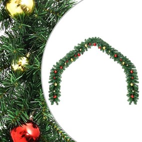 Grinalda de Natal decorada com enfeites 10 m