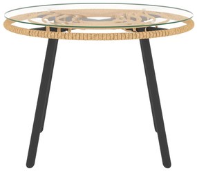 3pcs conjunto lounge jardim c/ almofadões cinza-escuros vime PE