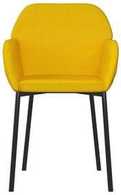 Cadeiras de jantar 2 pcs veludo amarelo