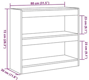 Estante/divisória 80x30x72 cm cor madeira velha