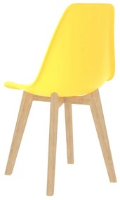 Cadeiras de jantar 2 pcs plástico amarelo