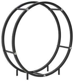 vidaXL Suporte para lenha 70x20x70 cm aço preto