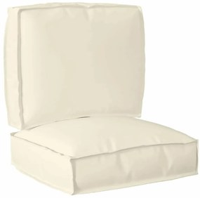 vidaXL Conjunto de Almofadas de Palete 2 Peças Creme Tecido Oxford