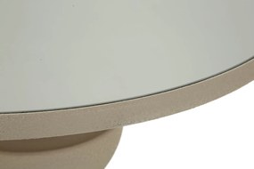 MESA DE CENTRO DUNA COM ESPELHO Ø 45X49,5 CM CREME