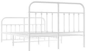 Estrutura de cama com cabeceira e pés 150x200 cm metal branco